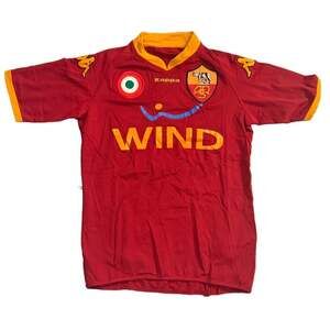 Kappa AS Roma 2007-09 Home Soccer Jersey Wind Coppa Italia Men's Small Red